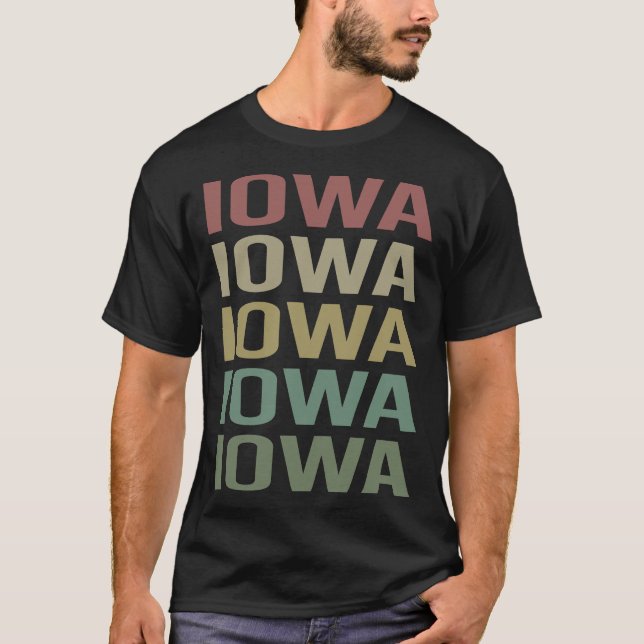 Färglös text Iowa T Shirt (Framsida)