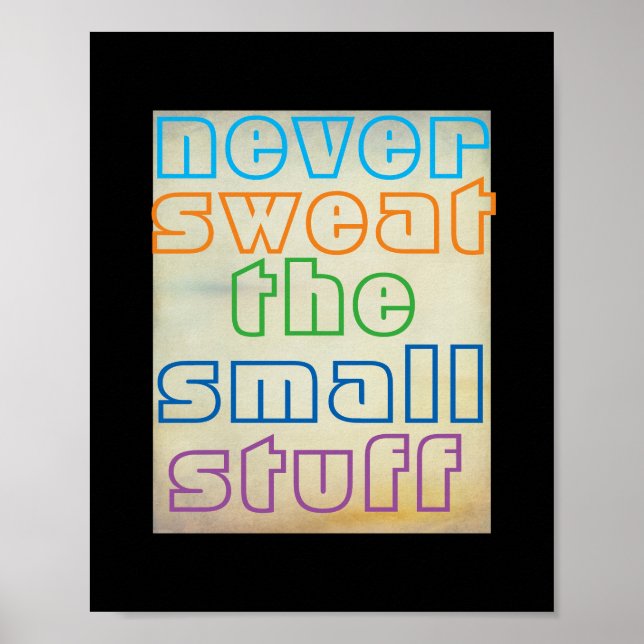 Färglös text poster aldrig svepande saker (Framsidan)