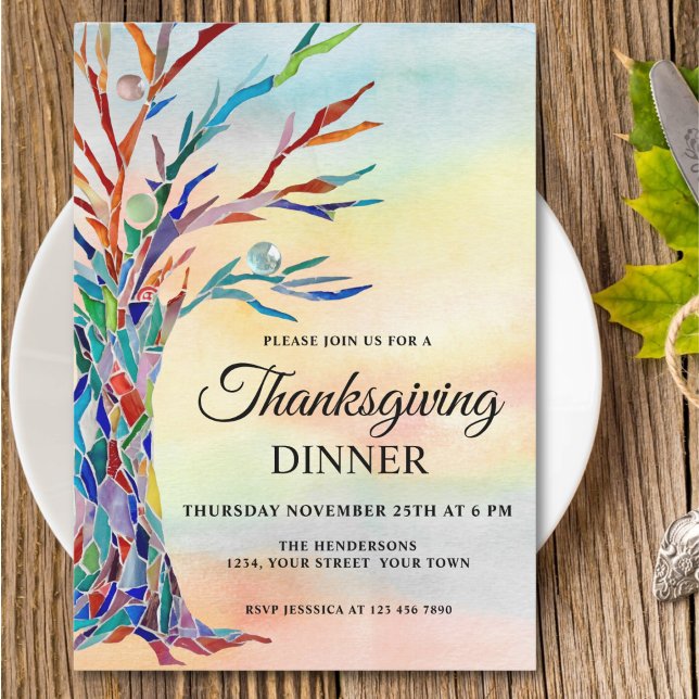 Färglös Thanksgiving Middag Inbjudningar (Skapare uppladdad)