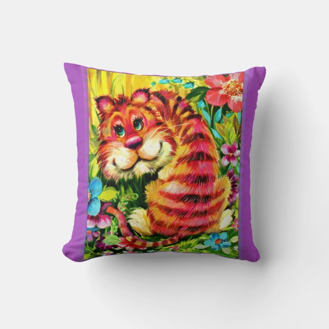 färglös tiger kudde (Framsida)