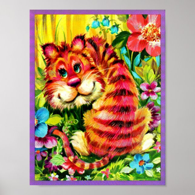 färglös tiger poster (Framsidan)