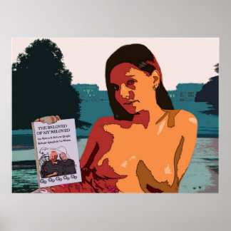 Färglös toplesskvinna i Stowe med bra bok Poster