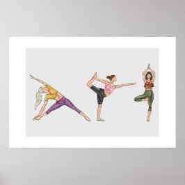 Färglös träningsdräkt Yoga Pose Balancing Women Poster