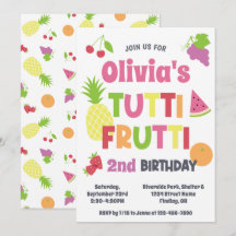 Färglös Tutti Frutti Födelsedagsfest, alla åldrar