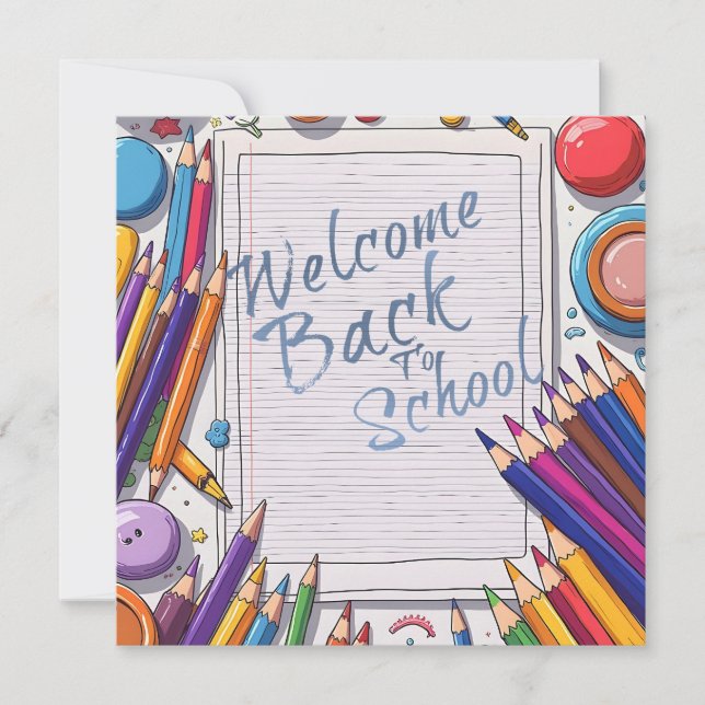 Färglös välkomstdesign i Back to school (Framsida)