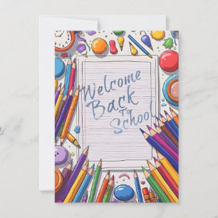Färglös välkomstdesign i Back to school