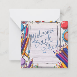 Färglös välkomstdesign i Back to school Anteckningskort