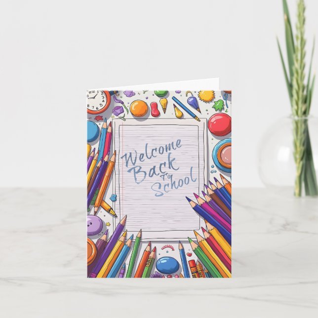 Färglös välkomstdesign i Back to school Kort (Framsida)