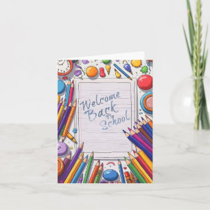 Färglös välkomstdesign i Back to school Kort