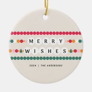 Färglös Vänskap Bracelet Merry Önskemål Cheerful Julgransprydnad Keramik
