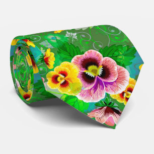 Färglös Vår blommor-design Slips