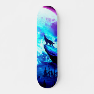 Färglös varg mini skateboard bräda 18,5 cm