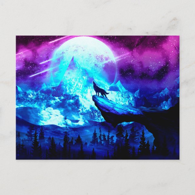 Färglös varg vykort (Framsida)