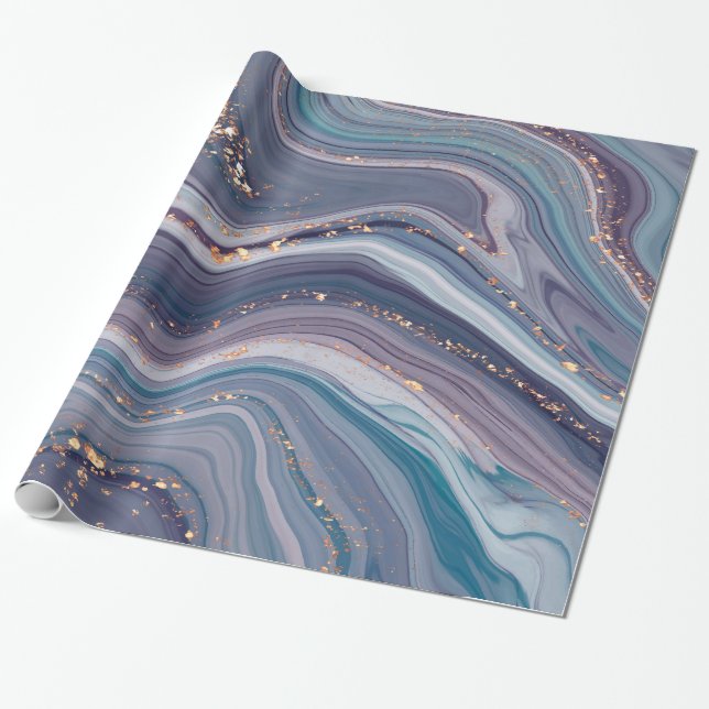 Färglös vätska Marble Presentpapper (Utrullad)