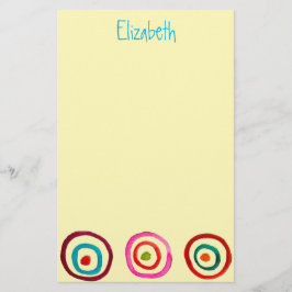 Färglös vattenfärg för cirkelns regnbåge brevpapper