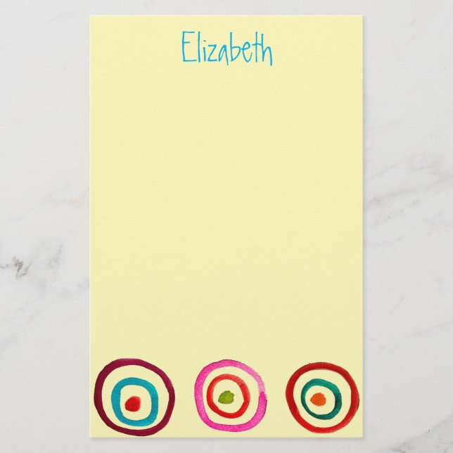 Färglös vattenfärg för cirkelns regnbåge brevpapper (Framsida)