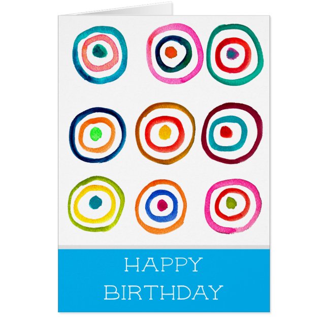 Färglös vattenfärg för cirkelns regnbåge hälsningskort (Framsidan)