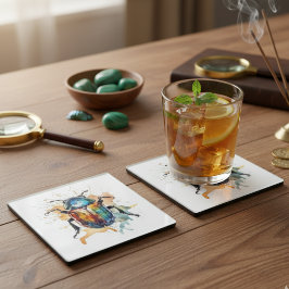 färglös vibrerande skarab i vattenfärg