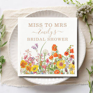 Färglös Vild Flowers Land Blommigt miss till Mrs. Pappersservett