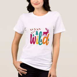 Färglös Vild Skriv ut med Hjort- och skogsgrafik T Shirt