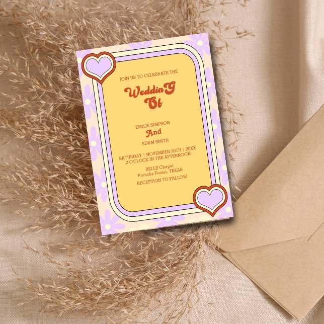 färglös vintage 70s bröllop inbjudningar (Skapare uppladdad)