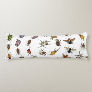 Färglös Vintage Kryp & Beetles Mönster Kroppskudde