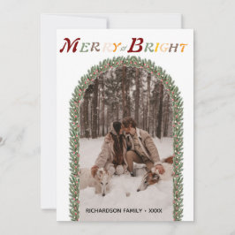 Färglös Vintage Merry & Bright Your Arch Photo Julkort
