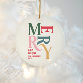 Färglös vintage - merry chritsmas-familjfoto julgransprydnad keramik