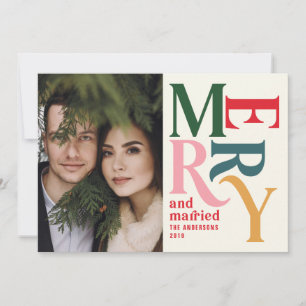 Färglös vintage merry + gift julfoto meddelande