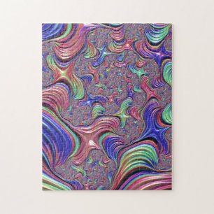 Färglös Vortex-Abstrakt Trippy Spiral Fractal Pussel