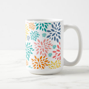 Färglösa abstrakter blommor mönster-tripodlampor kaffemugg