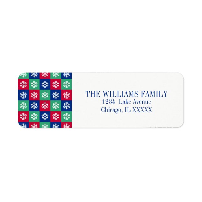 Färglösa Adressetiketter och ljusa jultider Returadress Etikett (Framsidan)