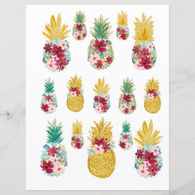 Färglösa ananas Urklipp för Skrapbok & Journal (Framsida)