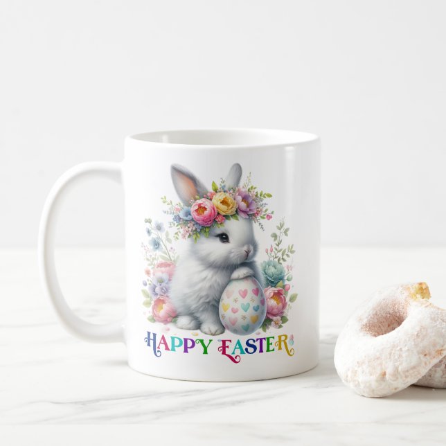 Färglösa Blommigt Sugar Skullbrända ljus Kaffemugg (Med munk)