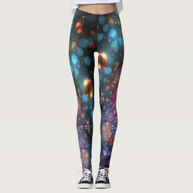 Färglösa bubbelns avhopparningstider leggings (Framsida)