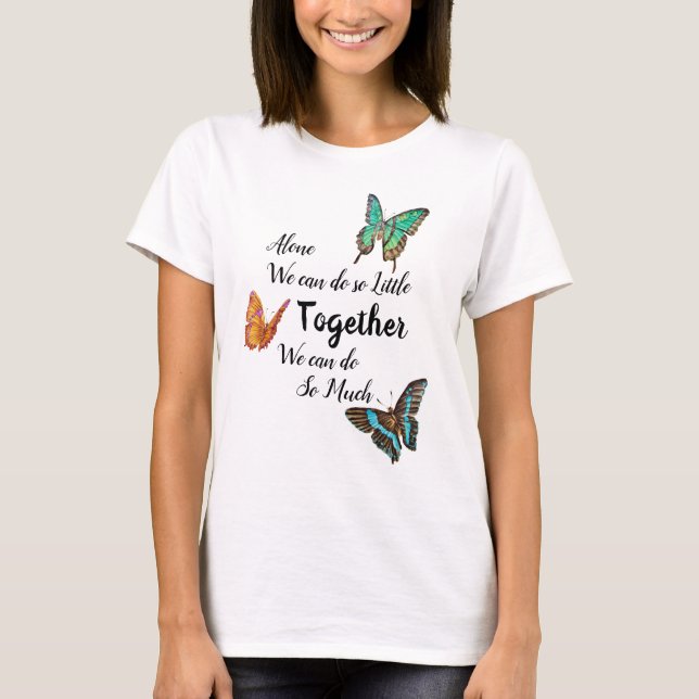 Färglösa fjärilar inspirationsoffert t shirt (Framsida)