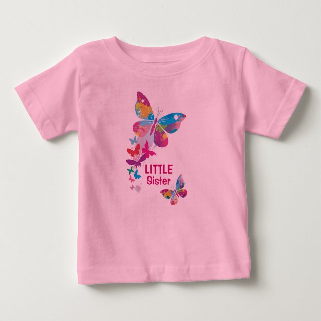 Färglösa fjärilar LITTLE-systerskiva T-shirt (Framsida)