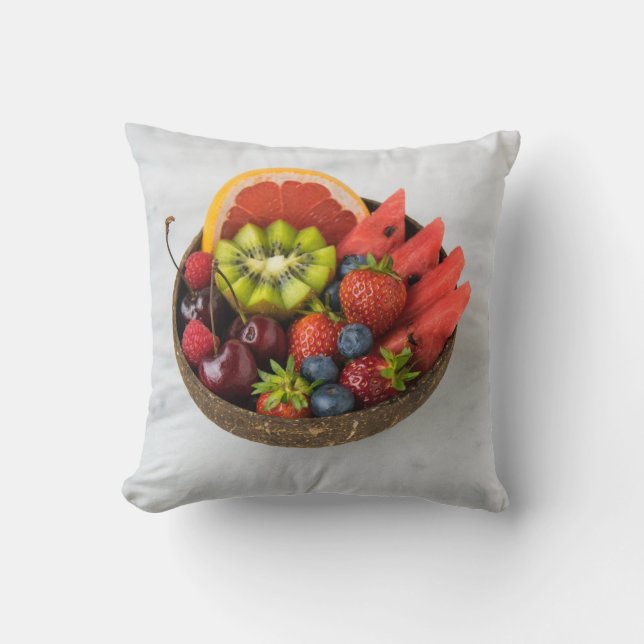 Färglösa frukter och grönsaker kudde (Framsida)