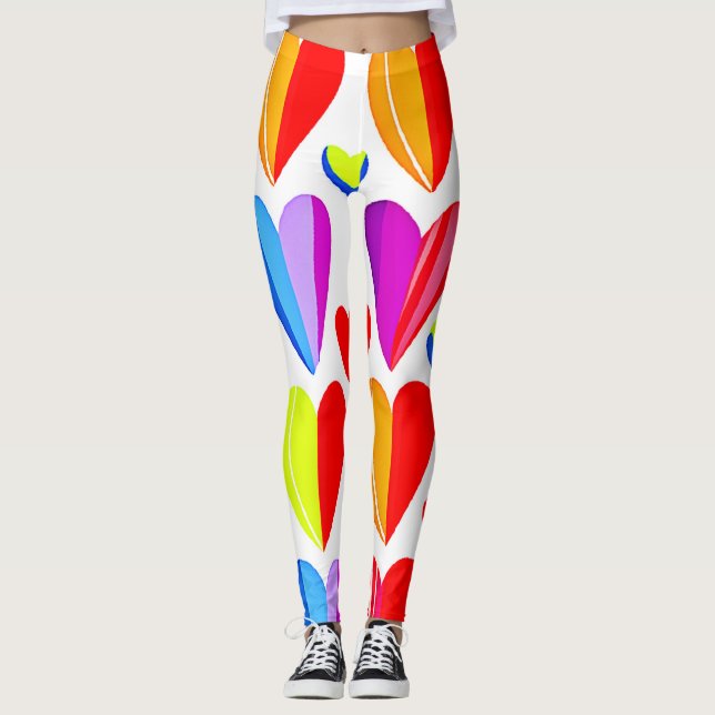 Färglösa hjärdar Bliss: Snyggt Mönster Leggings (Framsida)