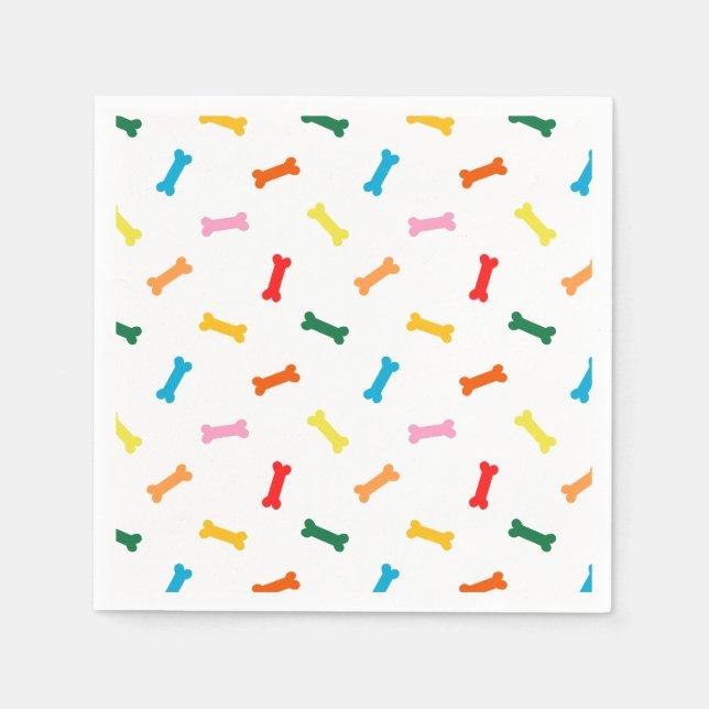 Färglösa Hund Bones Party Napkins for Hundar Pappersservett (Framsidan)