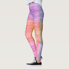 Färglösa pastellrektanglar blandar benen leggings