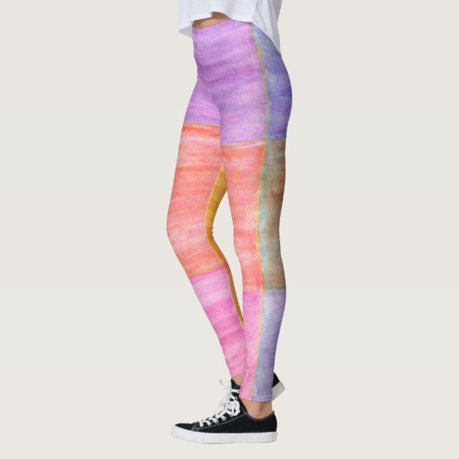 Färglösa pastellrektanglar blandar benen leggings (Vänster)