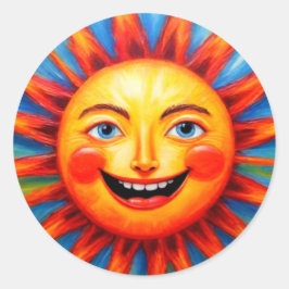 Färglösa Sol-stickers Runt Klistermärke