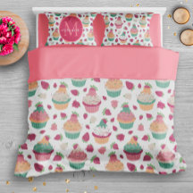 Färglösa sötade Muffinsar Mönster Duvet Cover