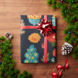 Färglösa sötsaker och blommor presentpapper