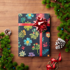 Färglösa sötsaker och blommor presentpapper