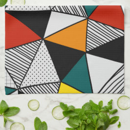 färglösa trianglar, geometriska mönster kökshandduk