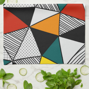 färglösa trianglar, geometriska mönster kökshandduk