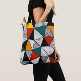 färglösa trianglar, geometriska mönster tygkasse