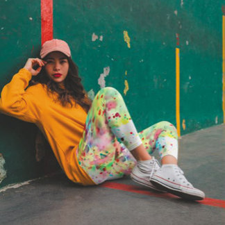 Färglösa, unika färgbildskärmsregnbåge leggings